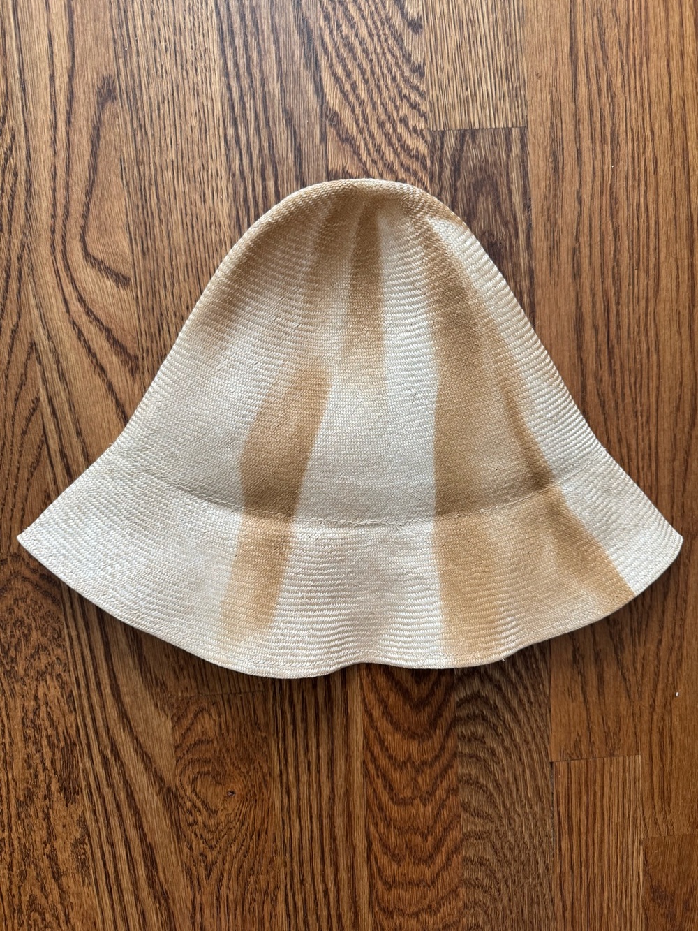 Etro Beige and Tan Striped Raffia Bucket Hat